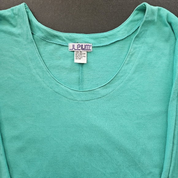 Vintage - Oversize Crop Top - Cotton - NWOT - Turquoise - Size XL - Picture 10 of 10